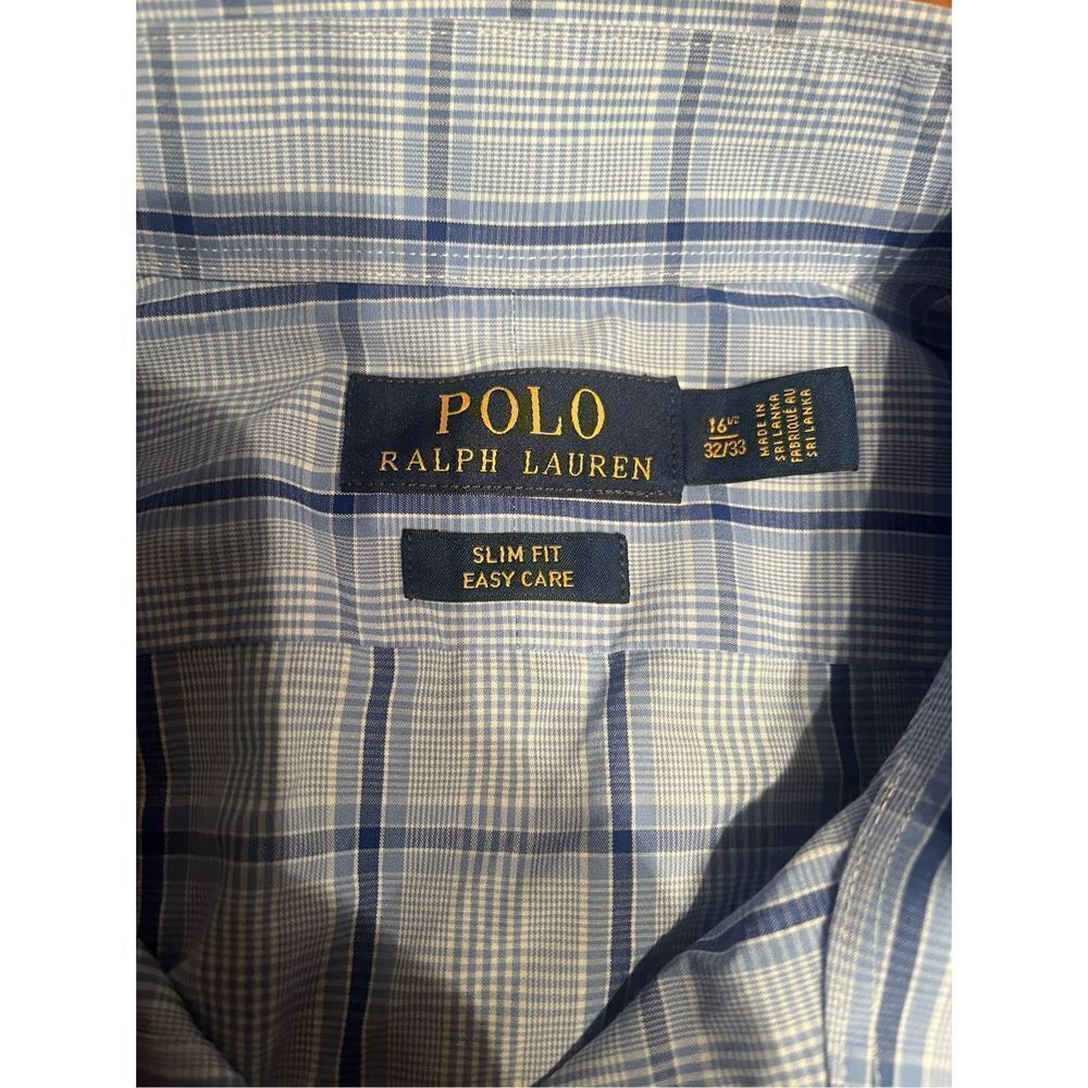 Polo Ralph Lauren Mens Button Down Long Sleeve Shirt Blue Adult 16.5 32/33 - Picture 2 of 6